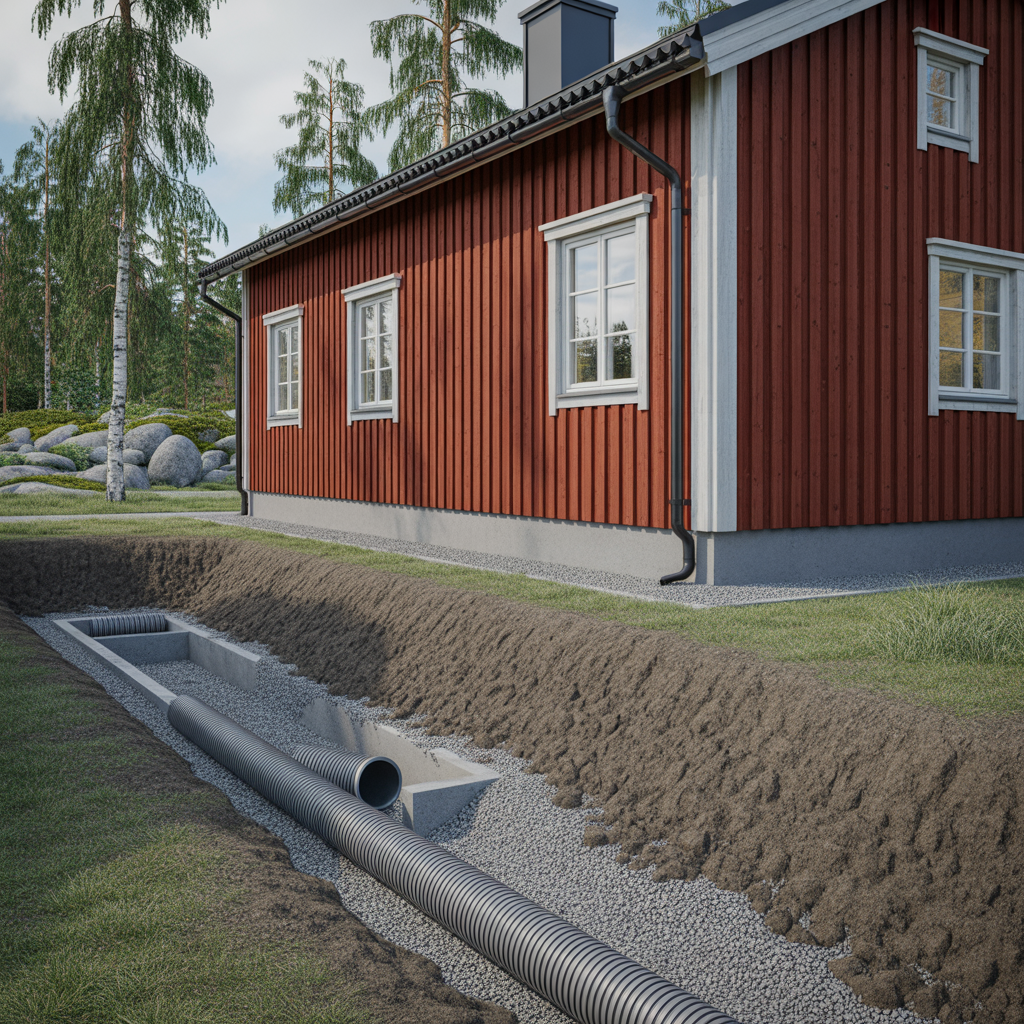 dranera runt husgrunden checklista for lutning och ror